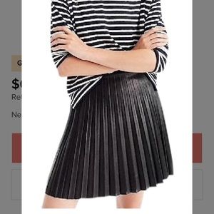 J.Crew Pleated Leather skirt